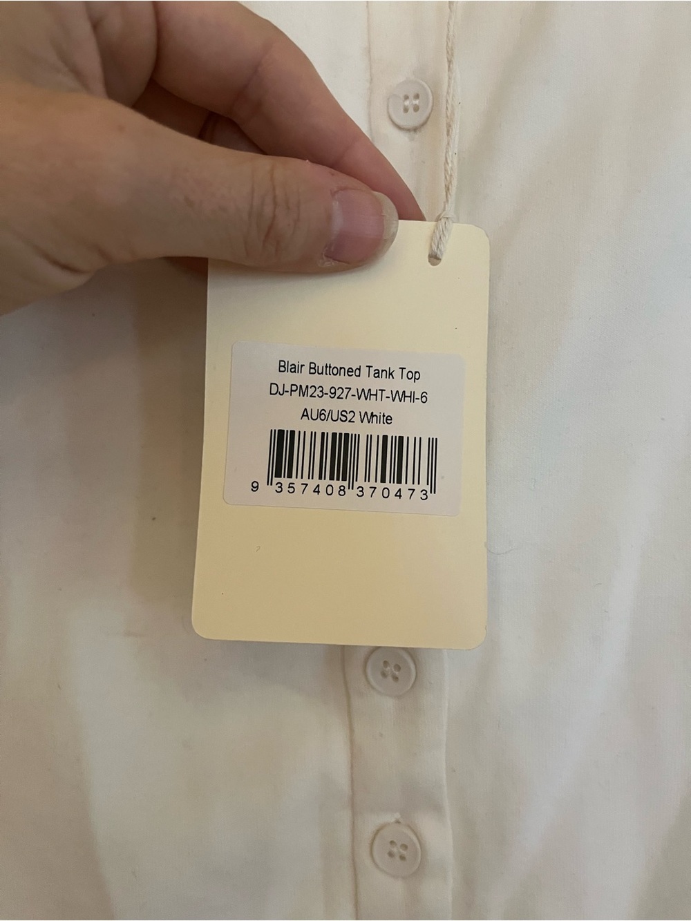Peppermayo White Button-Front Ribbed Tank - Picture 4 of 4
